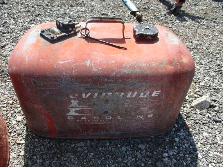 (2) OMC/Johnson evinrude metal outboard gas tanks, used Albrecht