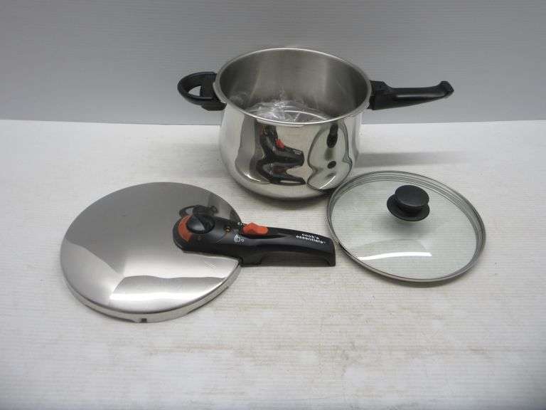 Cooks Essentials, pressure cooker, 6liter, new Albrecht Auction Service