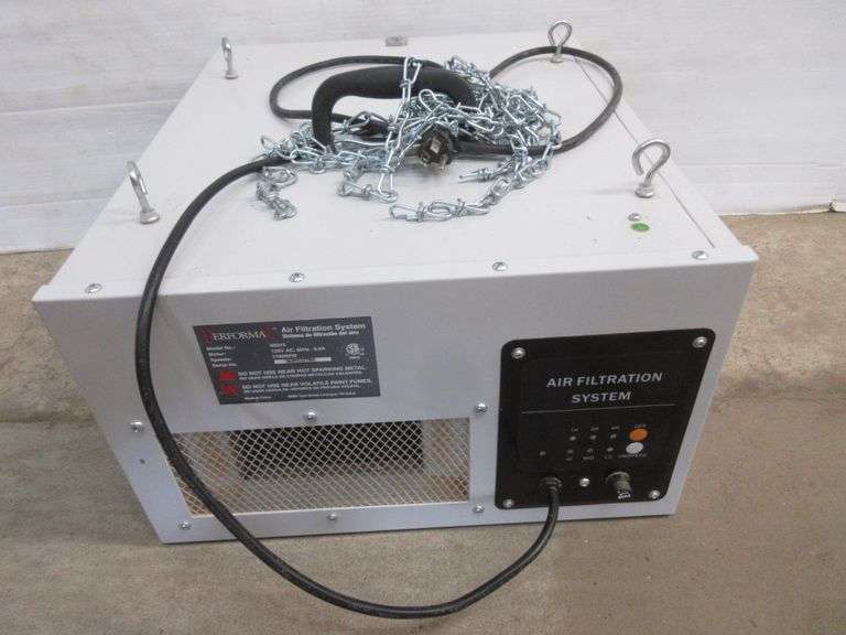 Performax Air Filter, Model No. 90243, room air filter, instruction book, remote control, and