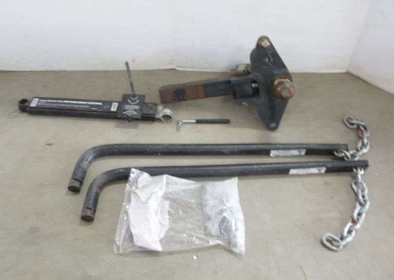 Husky load leveling hitch kit with sway bar, chain attachment for