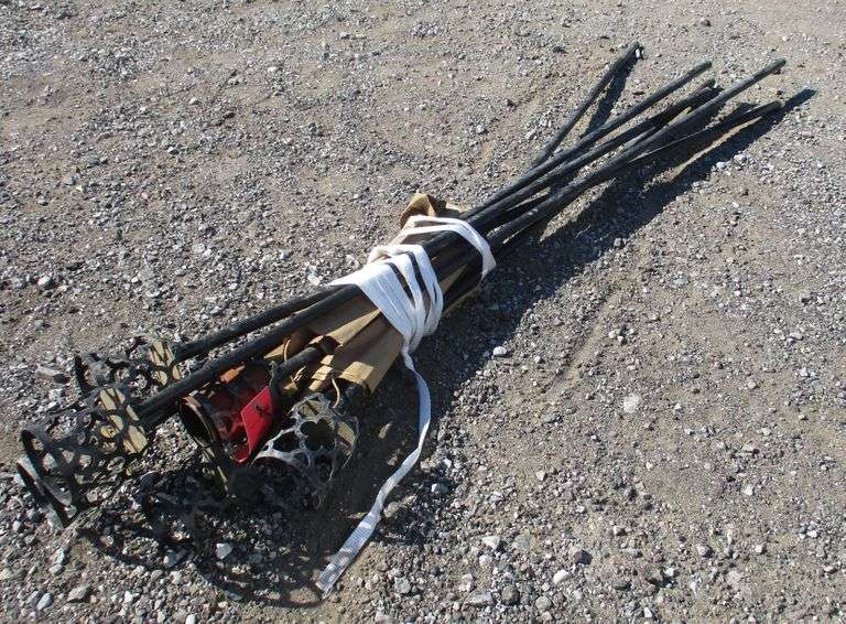 (6) Outdoor citronella torch poles, 5'H with stakes, need cleaning