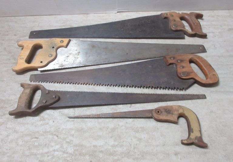 (5) Assorted sizes of saws Albrecht Auction Service