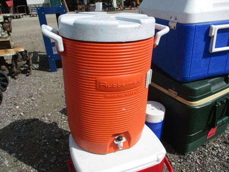 (7) Various coolers, largest 27"W x 15"D x 17"H, have wear Albrecht