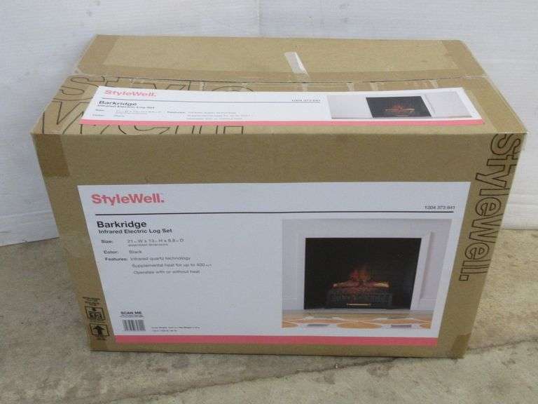 Stylewell Barkridge infrared electric log set, heats 400 sq. ft., NIB