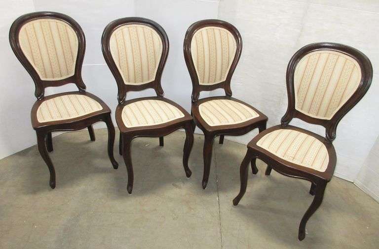 (4) Elegant dining room chairs, sturdy, well built, seats 18"W x 20"H