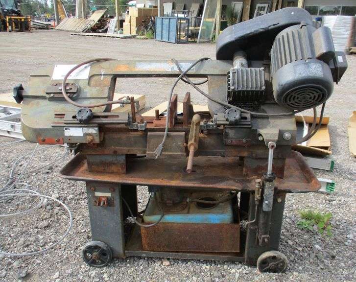 Metal amrox cut off saw, 7" x 12" horizontal and vertical band saw, 4'L