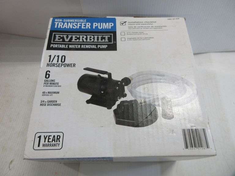Everbilt transfer pump, looks unused Albrecht Auction Service