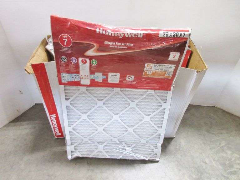 (6) Honeywell furnace filters, 30" x 1" x 30", new but have bent