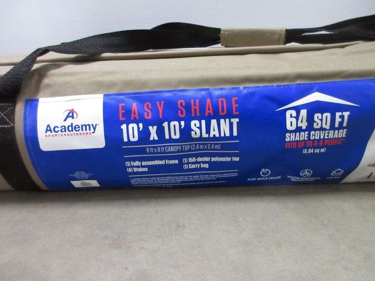 Academy Sports easy shade, 10' x 10' slant, tan in color, new