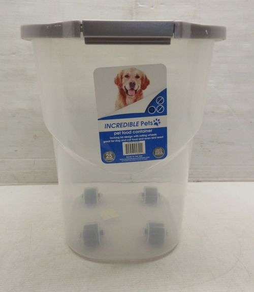 Incredible pets, 25 lb. size, pet food container on wheels, with