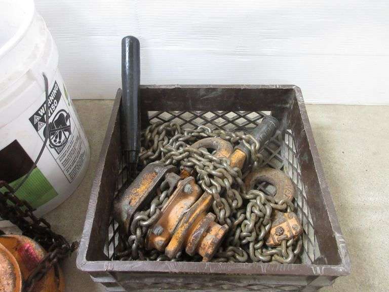 (4) Chain fall comealongs Albrecht Auction Service