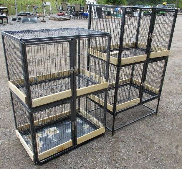 Large stacking animal cage for small animals, 31"W x 20"D x 93"H, used