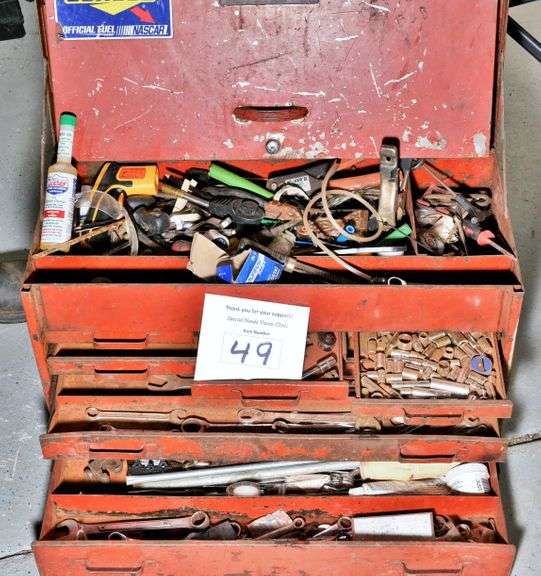 Used Tool Box with Assorted Tools Albrecht Auction Service