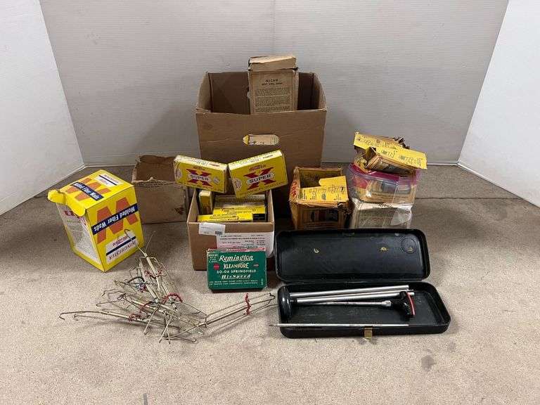 Over (100) of shotgun wads 12, 20; Gun cleaning kit with multiple rods ...