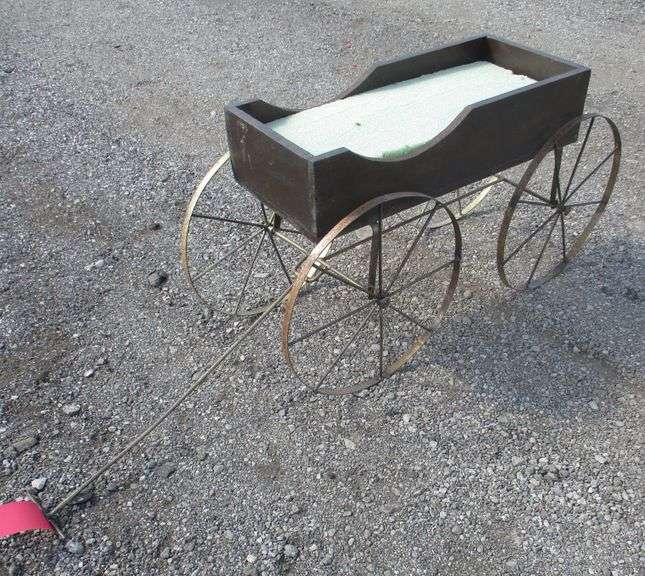 Metal rolling wagon for flowers and more, 13"W x 30"L x 23"H, in