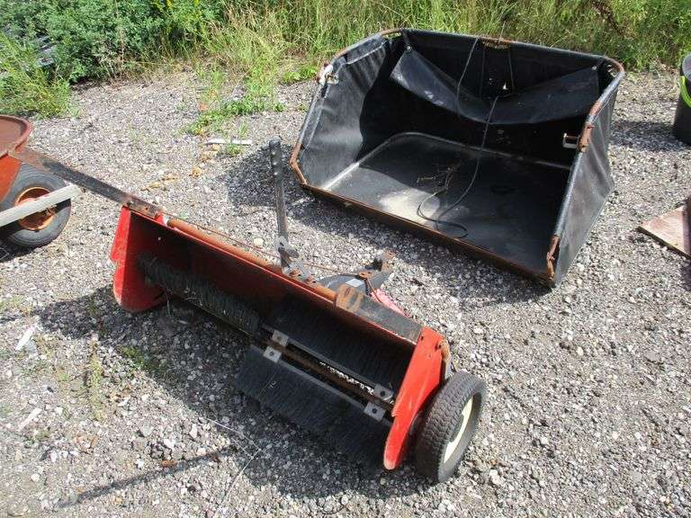 Huskee 38" lawn sweeper, used, rusty Albrecht Auction Service