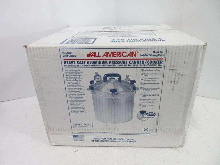 All American, Model 921, heavy cast aluminum pressure canner/cooker, 21