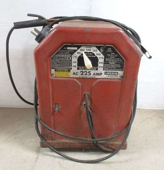 Older Lincoln stick welder, dark red, 225 Amps Albrecht Auction Service