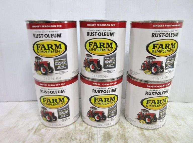 (6) Quarts of RustOleum, MasseyFerguson red, heavy duty weather