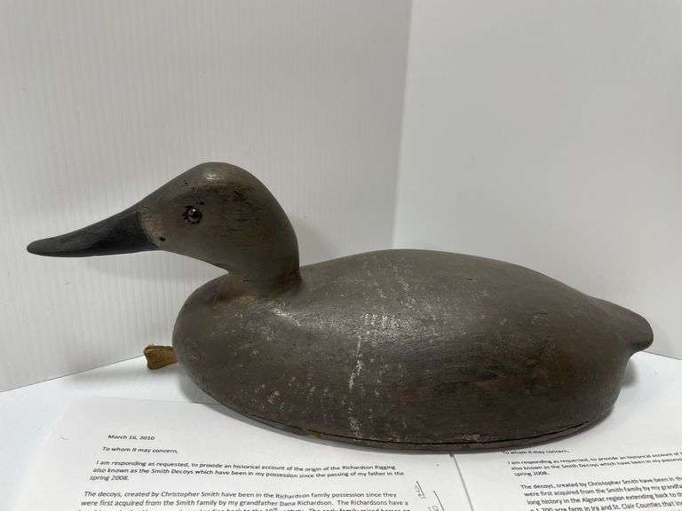 Duck Decoy from Richardson Rigging, Known as Smith Decoys, Created by