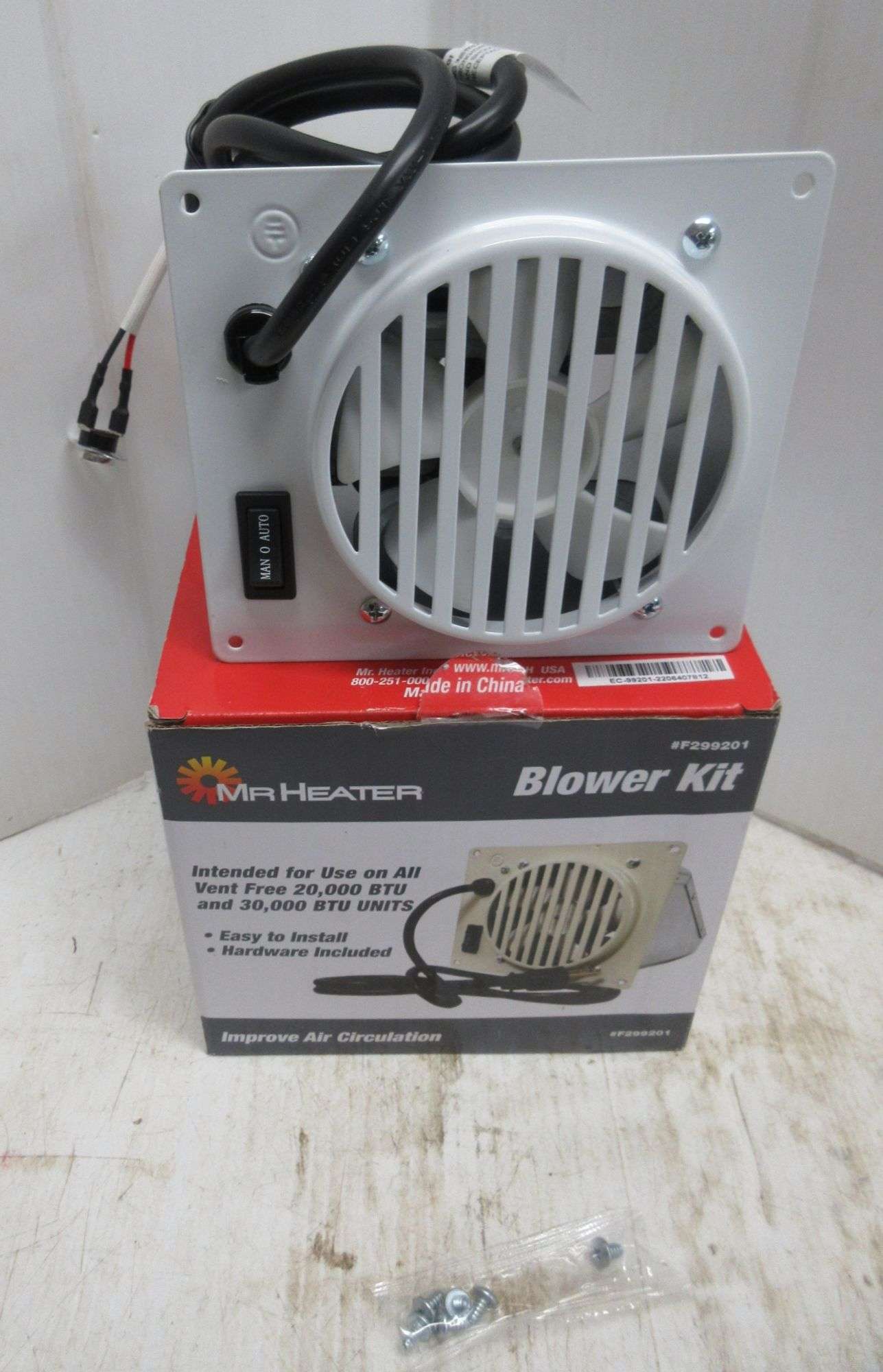 Mr. Heater blower kit for ventless 20,000 to 30,000 BTU, NIB - Albrecht  Auction Service