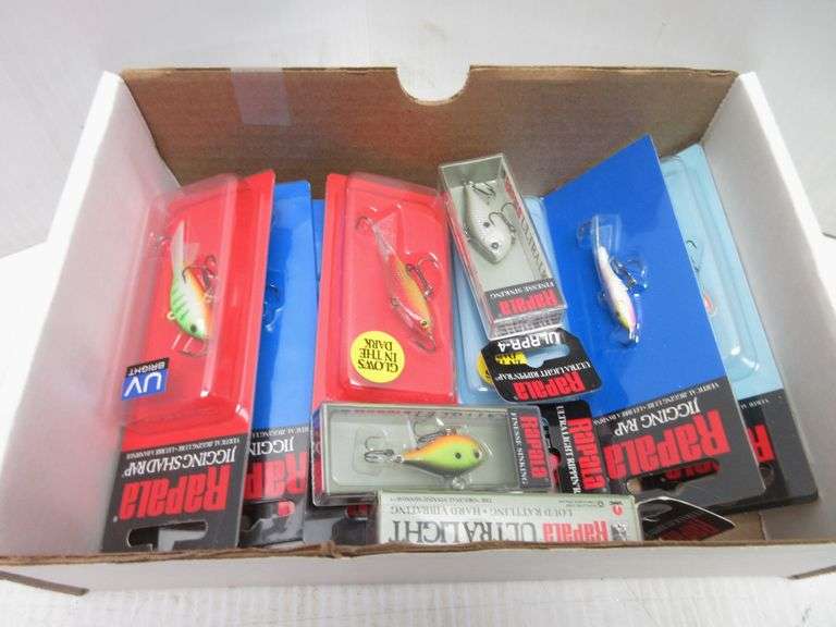Rapala ice fishing items, includes (4) Jigging Shad, (4) Slab, (4