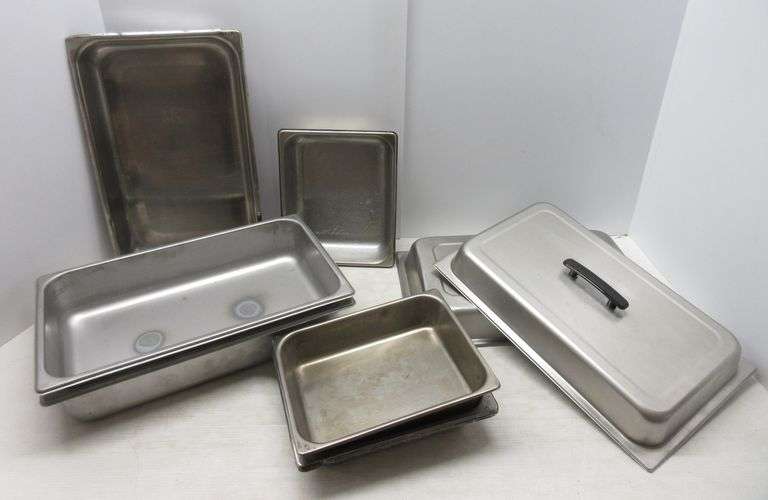 Commercial pans, 21"W x 12"D x 4"H, used Albrecht Auction Service