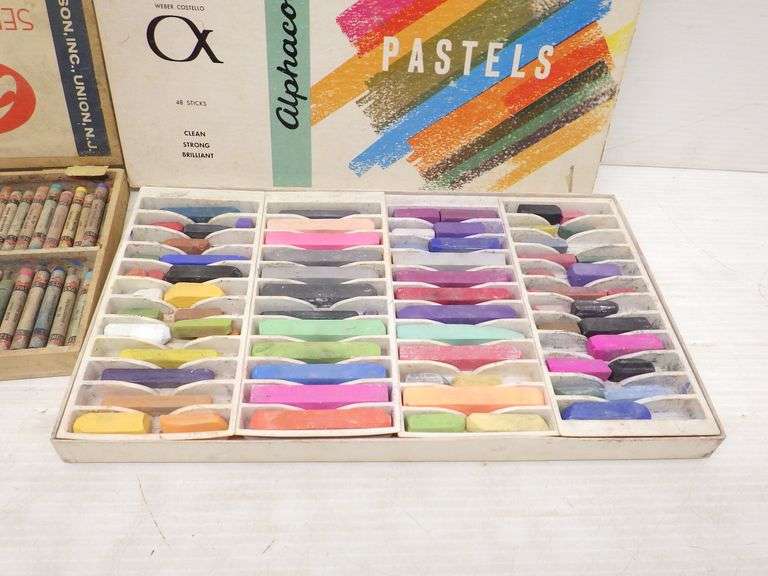 (3) Boxes of artist stick chalk pastels 1 Grumbacher finest soft