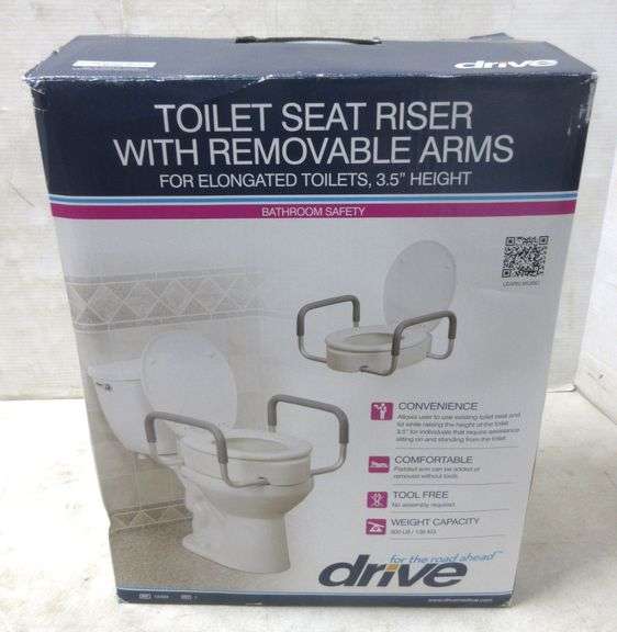 Drive toilet seat riser with removable arms, NIB Albrecht Auction Service