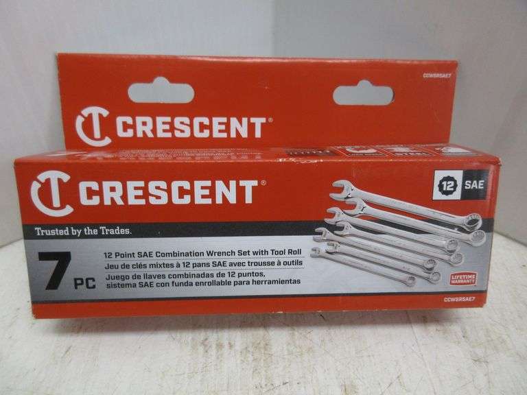 7Piece Crescent wrench set with roll up carry case, 1/4 through 9/16, lifetime warranty, new