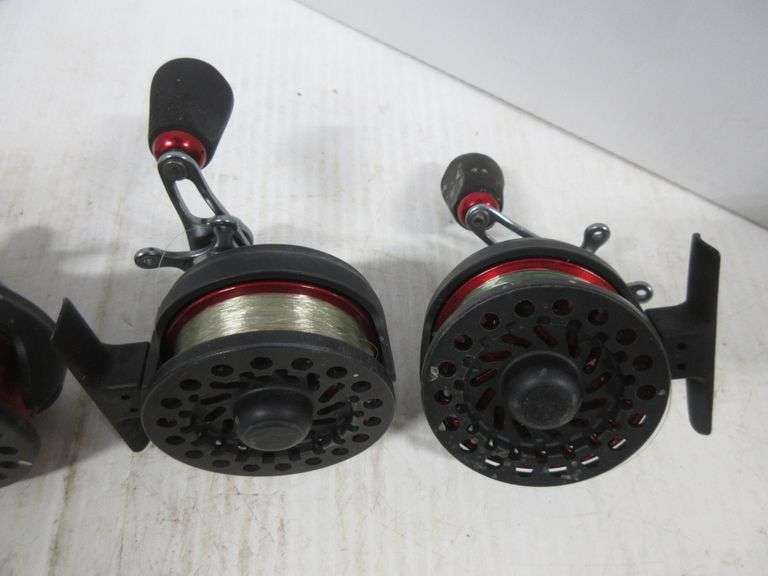 (4) Frabill 3.71 straight line ice fishing reels, all working