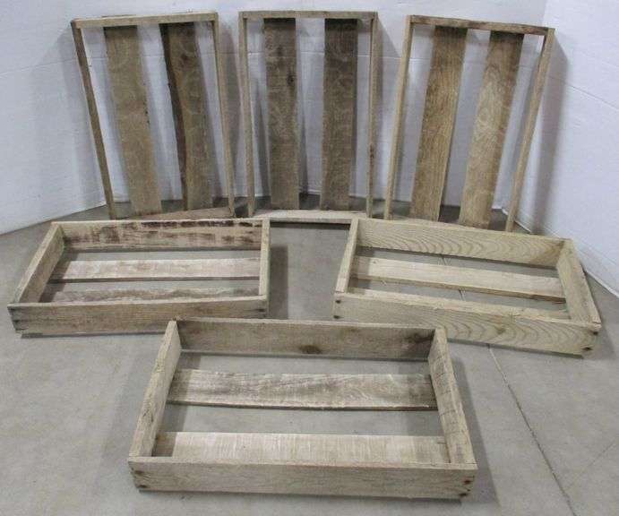 (6) Oak crates from Bessinger Pickle Factory, very strong and sturdy
