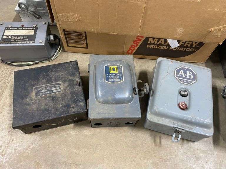 (7) Electrical fuse boxes and fuses; (1) Powerline protector; (1) Water