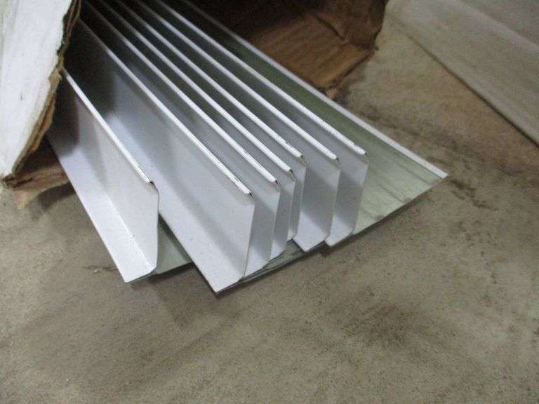 (7) 10' Pieces of white metal roofing drip edge, NIB; Heavy duty