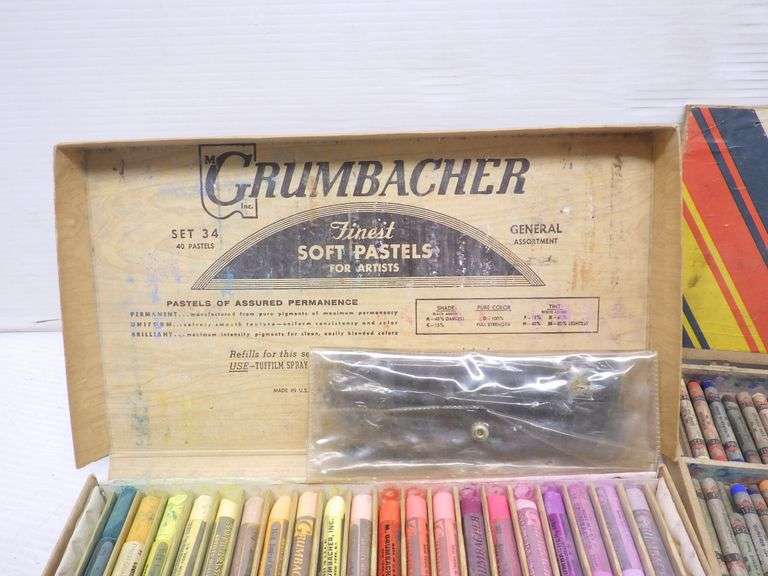 (3) Boxes of artist stick chalk pastels 1 Grumbacher finest soft