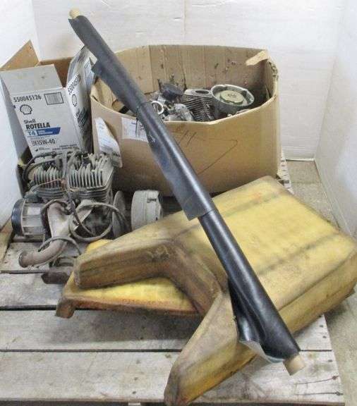 Older snowmobile parts, John Deere and Arctic Cat, includes; Arctic Cat