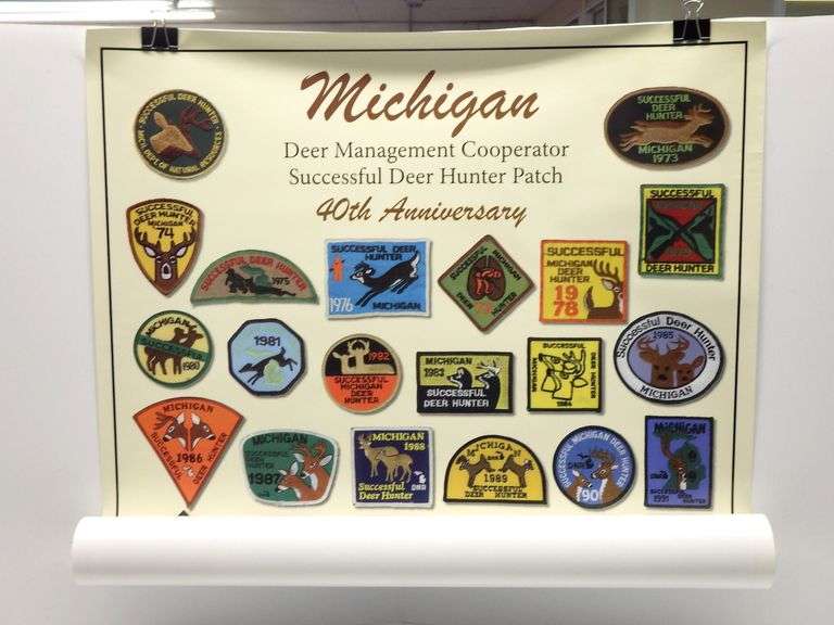 Michigan successful deer hunters patch, 40th anniversary poster, approx