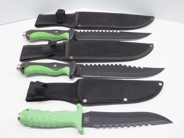 (3) Knives, includes Tac Assault Bowie Knife, 13 3/4"L, includes case