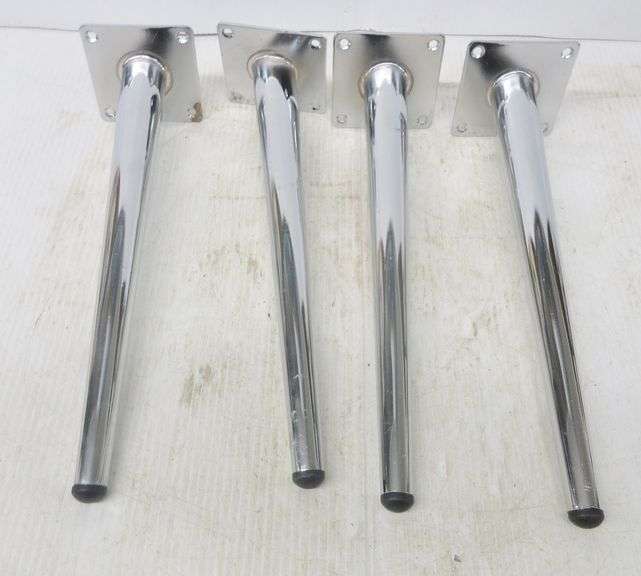 Chrome table legs, 12", new Albrecht Auction Service