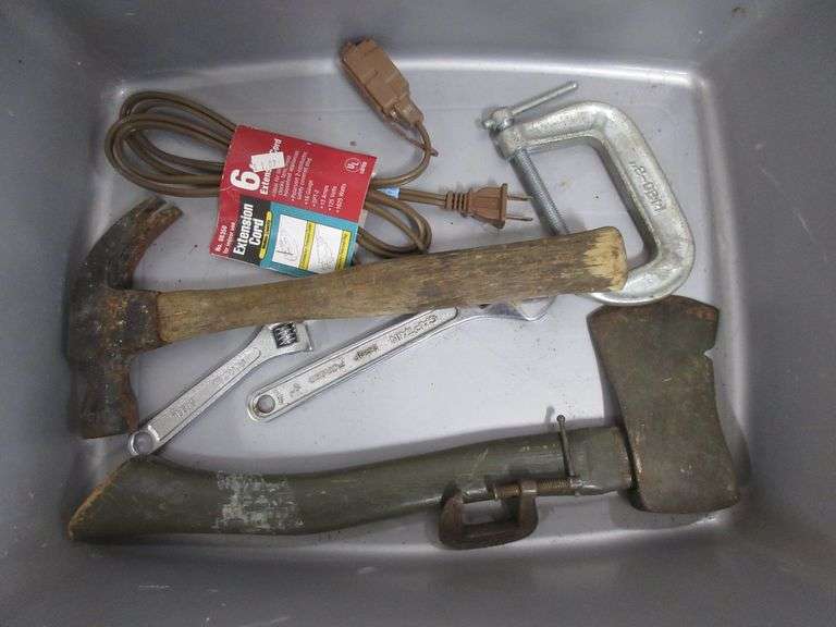 Wood box, includes 3/8" and 4 1/2" ratchet set; Tool box, includes