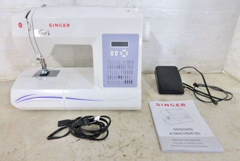 Singer 6160 60stitch computerized sewing machine with power cord and