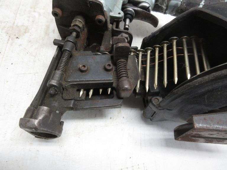 (2) Roofing nail guns, Hitachi and Bostitch brand, used Albrecht