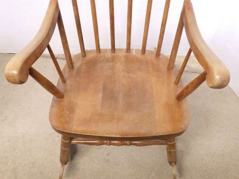 Old wood rocking chair, Tell City chairs brand and over style, solid