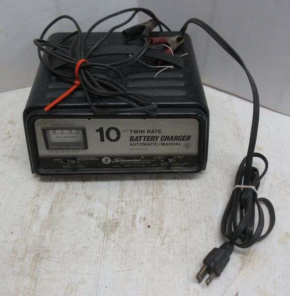 Schumacher battery charger, 10 Amp for 6V or 12V, clips have solace in