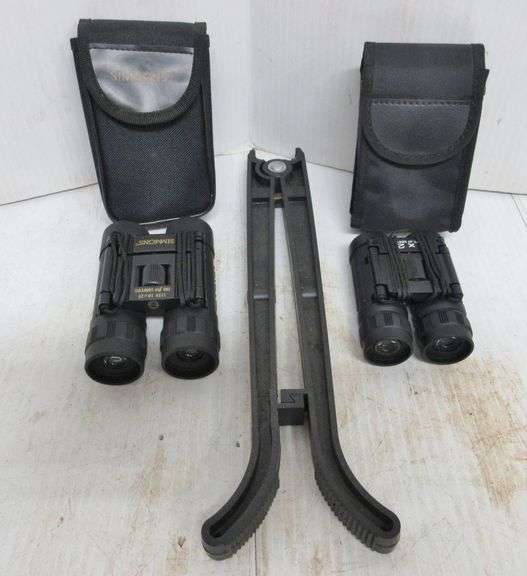 Rifle bipod and (2) binoculars, great Albrecht Auction Service