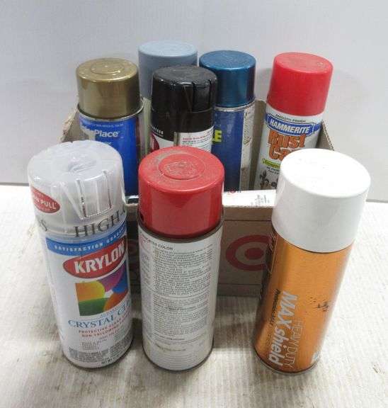 (9) Cans of spray paint, different colors, all unopened Albrecht