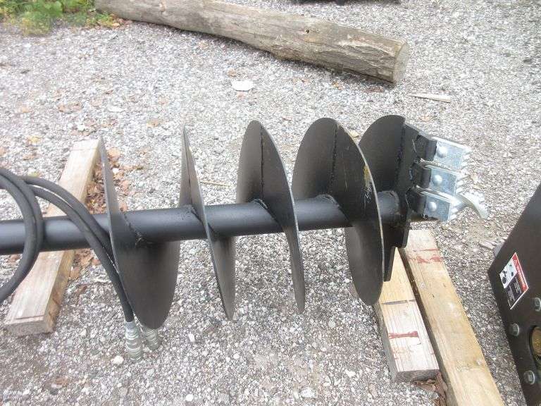 Skid steer post auger, heavy duty, hex drive, 2 Augers 12" and 18