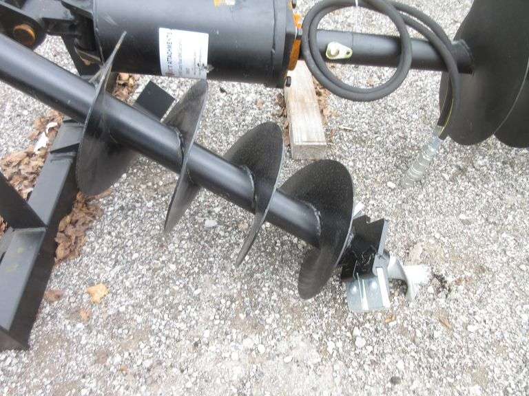 Skid steer post auger, heavy duty, hex drive, 2 Augers 12" and 18