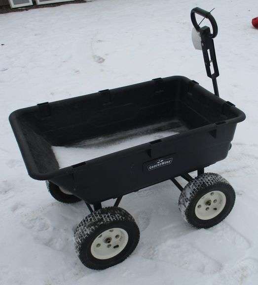 Groundwork pro series poly dump cart, 1,400 lb. capacity, 24" x 40" x