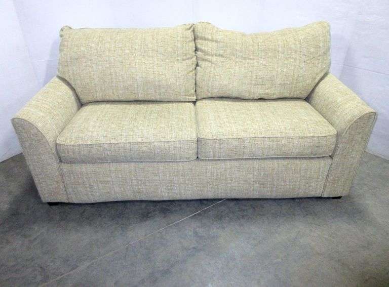 Flexsteel couch with bed, 73"W x 35"D x 34"H at back Albrecht Auction